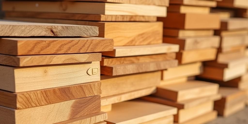 様々な種類の木材の板が無造作に積み重ねられている様子